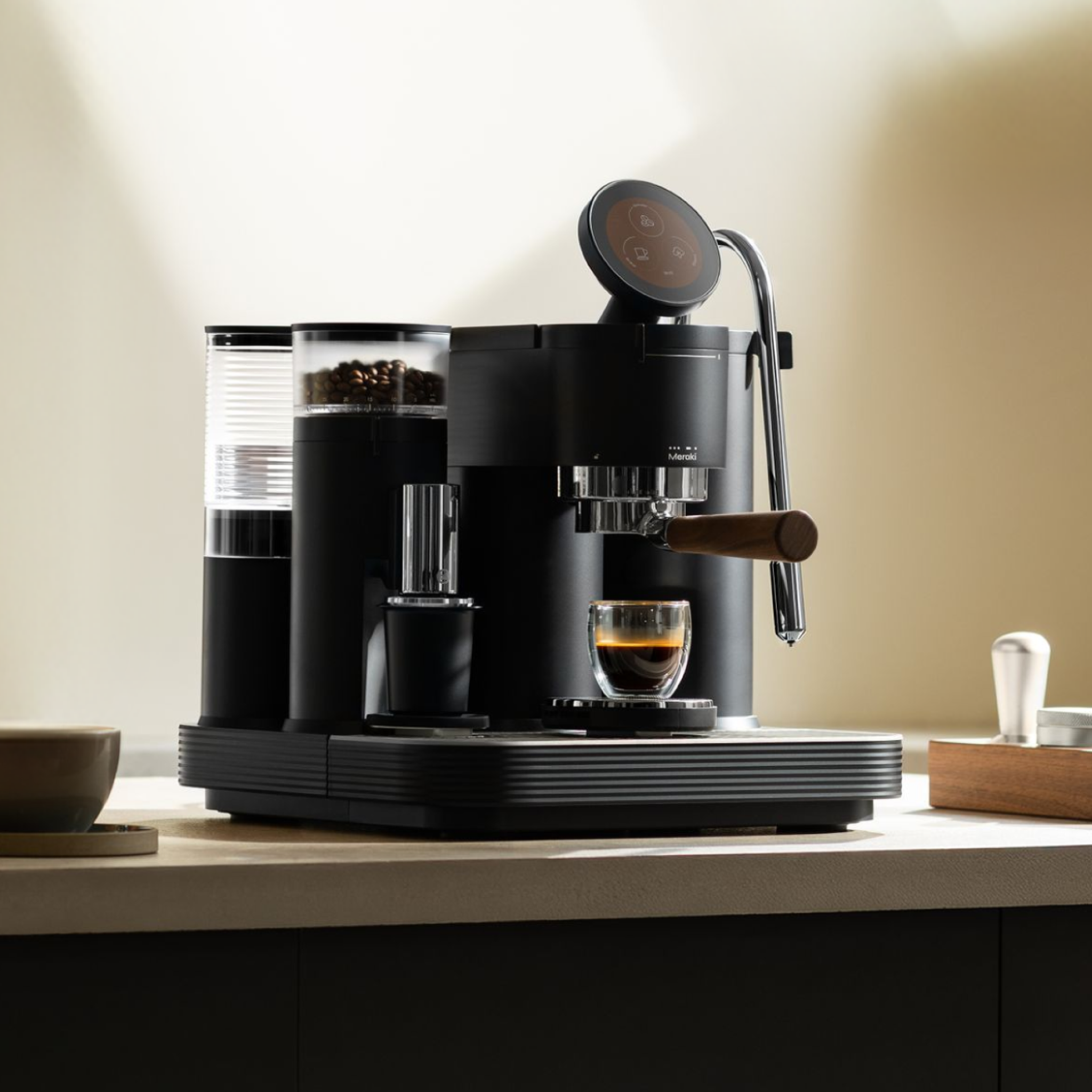 Meraki espresso machine on a counter